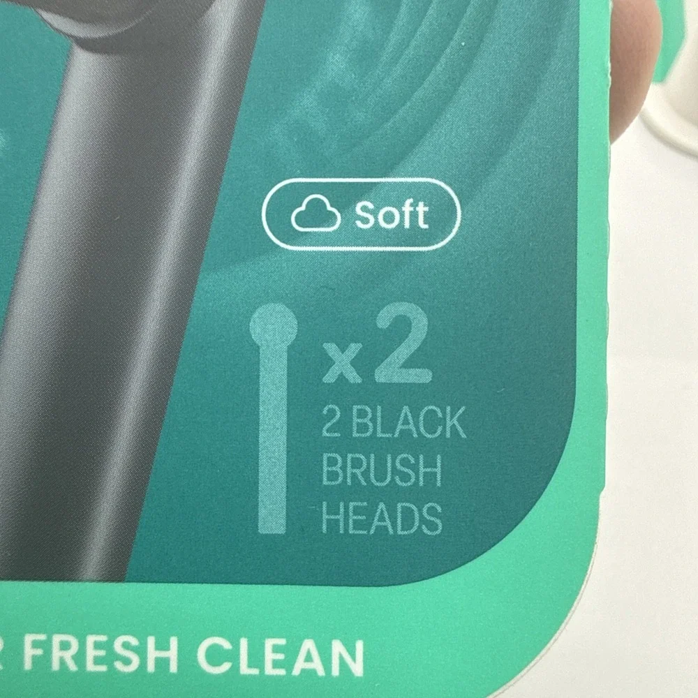 Quip 360 Oscillating Brush Head Soft Black Replacement Heads 2 Pack‎ Times 2 New